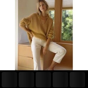 Jenni Kayne Cabin Fisherman Sweater - Mustard - Size Small